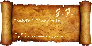 Gombó Florentin névjegykártya